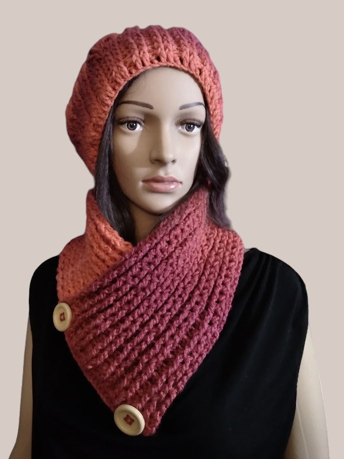 Crochet Hat and Scarf Ombre