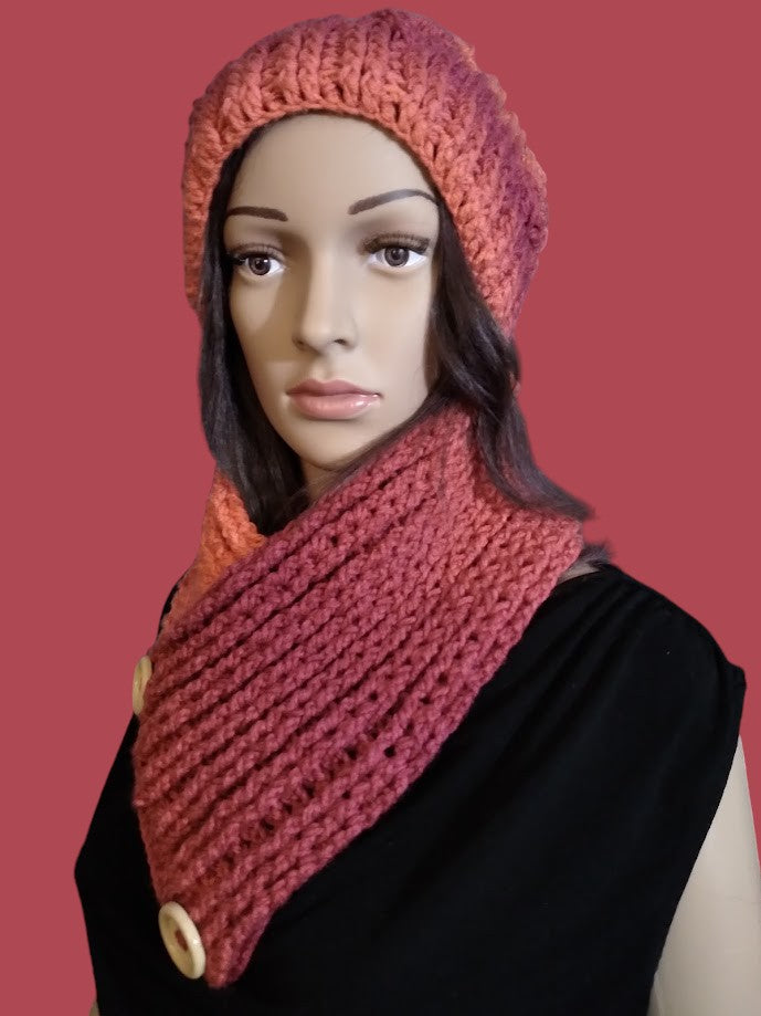 Crochet Hat and Scarf Ombre