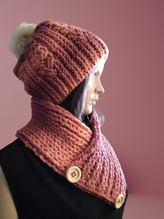 Crochet Hat and Scarf Ombre